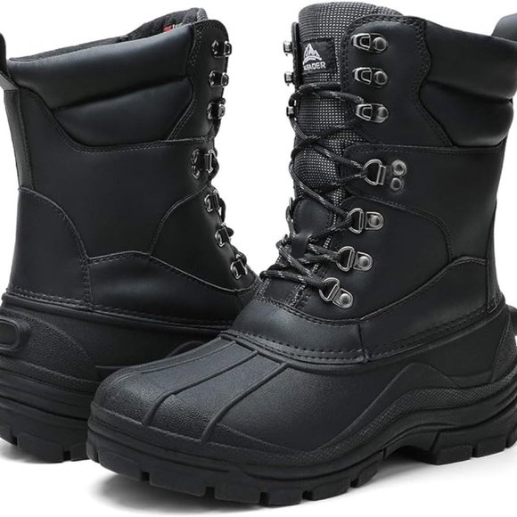 ALEADER Brand New Men's Lace Up Insulated Waterproof Winter Snow Boots - Picture 1 of 13